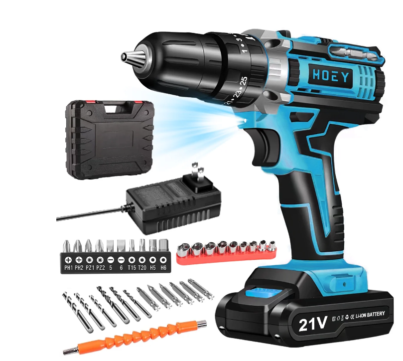 Electric Power Drill 34Pcs with 3/8 Inch Keyless Chuck