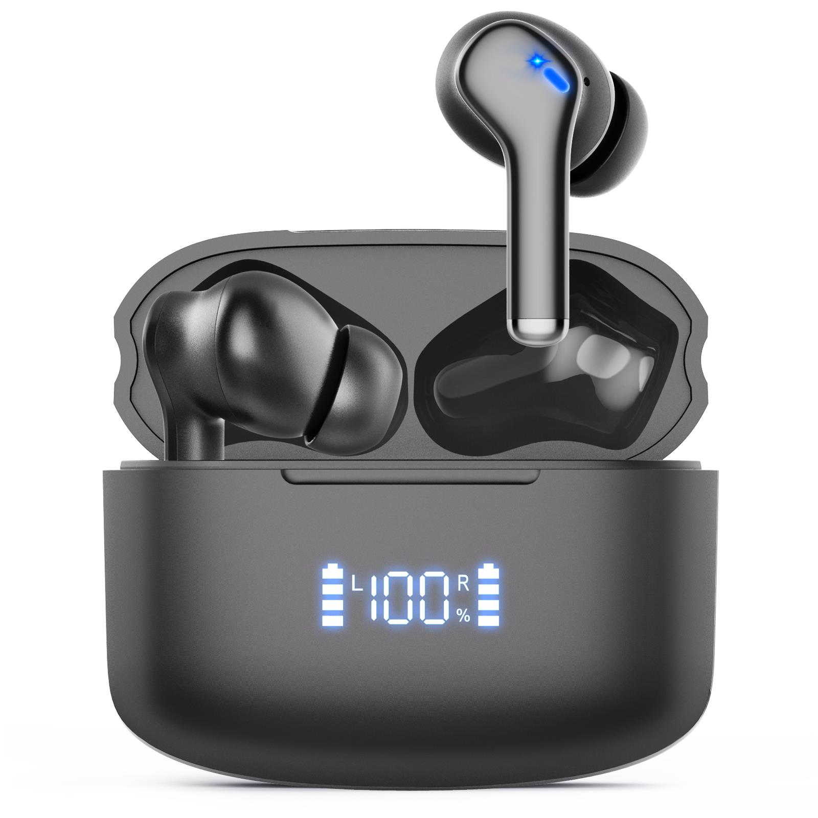 Wireless Earbuds, Bluetooth 5.1 Sports Headphones with Earhooks Stereo Deep Bass